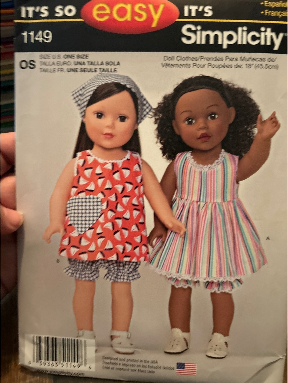 Simplicity 1149 Doll Clothes Sewing Pattern - Easy Uncut Doll Dresses and Shorts